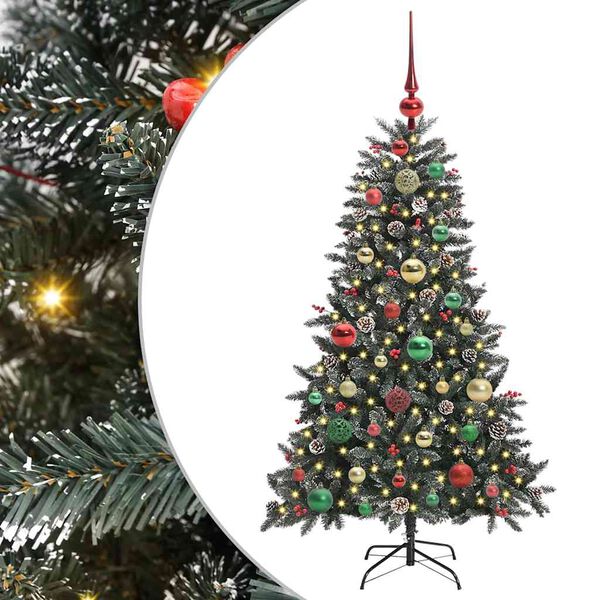 vidaXL Albero di Natale artificiale con 150 LED Verde 68 x 68 x 120 cm