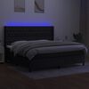 vidaXL Letto a Molle Materasso e LED Nero 200x200cm in Tessuto