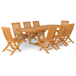 vidaXL Set da Pranzo 9 pz in Legno Massello di Teak