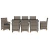 vidaXL Set da Pranzo per Giardino 9 pcs Grigio polyrattan