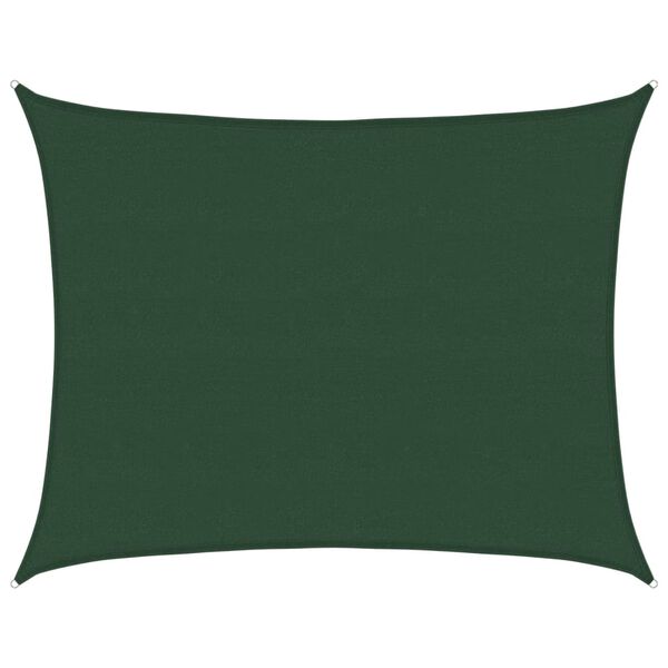 vidaXL Vela Parasole 160 g/m² Verde Scuro 6x7 m in HDPE