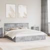 vidaXL Letto con Contenitore con testiera Grigio cemento 200 x 200 cm