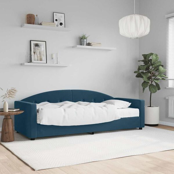 vidaXL Divano Letto con Materasso Blu 80x200 cm in Velluto