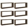 vidaXL Mensole Cubo Muro 6pz Rovere Marrone 60x15x23 cm in Multistrato