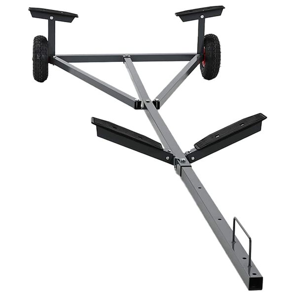 vidaXL Rimorchio per barche Argento 302 x 107 x 42 cm Acciaio