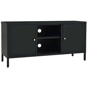 vidaXL Mobile TV Nero 105x35x52 cm in Acciaio e Vetro