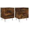 vidaXL Comodini 2 pz Rovere Fumo 40x35x47,5 cm in Legno Multistrato