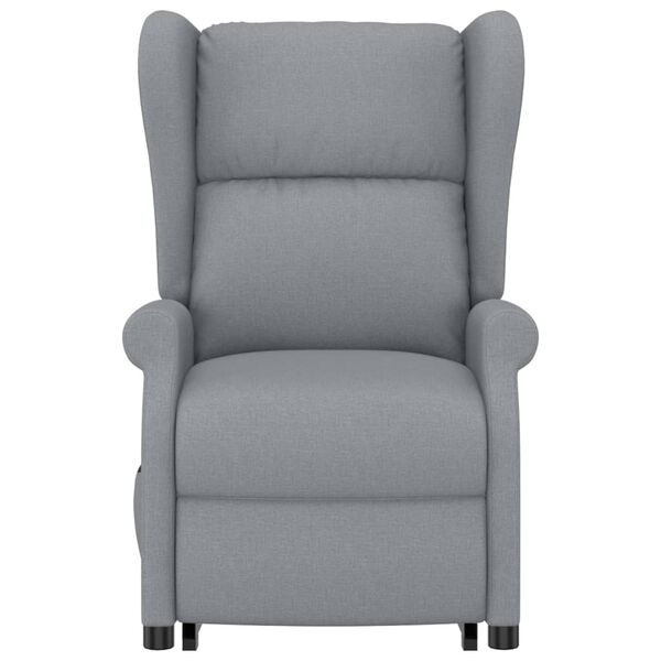 vidaXL Poltrona Alzapersona Grigio Chiaro Tessuto