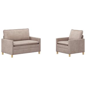 vidaXL Set di divani 2 pz Beige Poliestere