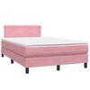 vidaXL Letto a Molle con Materasso e LED Rosa 120x210 cm in Velluto