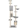 vidaXL Albero per Gatti con Tiragraffi in Sisal Grigio Chiaro 191 cm