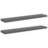 vidaXL Scaffali a Parete 2 pz Grigio Lucido 120x23,5x3,8 cm in MDF