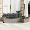 vidaXL Set Divano da Giardino 5pz con Cuscini Grigio Chiaro Polyrattan