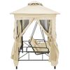 vidaXL Gazebo Convertibile Panchina a Dondolo Bianco Crema