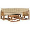 vidaXL Set di divani da esterno con cuscino 5 pcs Naturale e Beige