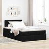 vidaXL Pouf Letto con Materasso Nero 120x200 cm in Tessuto