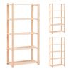 vidaXL Scaffali a 5 Livelli 3 pz 80x38x170 cm Massello Pino 250 kg