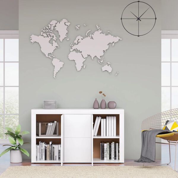 vidaXL Credenza Bianco Lucido 120x36x69 cm in Legno Multistrato