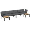 vidaXL Set Divani da Giardino 4 pz con Cuscini in Alluminio Nero
