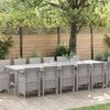vidaXL Set da Pranzo per Giardino 15 pcs Grigio chiaro Rattan Polt
