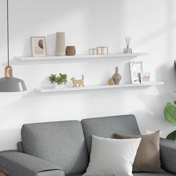 vidaXL Mensole da Parete 2 pz Bianche 115x9x3 cm