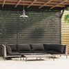 vidaXL Set Divani da Giardino 7 pz con Cuscini Polyrattan Grigio Scuro