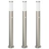 vidaXL Lampioni a dissuasore con sensore 3 pz 80 cm Acciaio Inox IP44