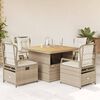 vidaXL Set da Pranzo da Giardino 5 pz con Cuscini Beige in Polyrattan