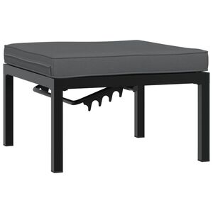 vidaXL Panca da Giardino con Cuscini Nera in Alluminio