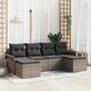vidaXL Set Divano da Giardino 6 pcs Grigio polyrattan