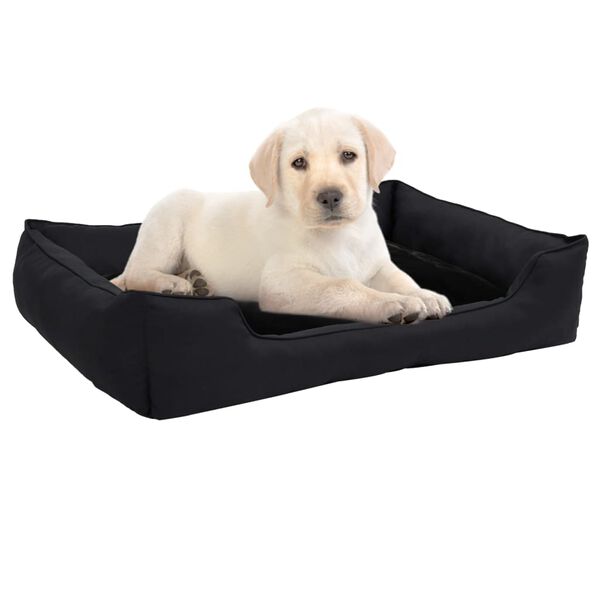 vidaXL Lettino per Cani Nero 110,5x80,5x26 cm in Pile Effetto Lino