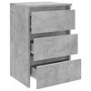 vidaXL Comodino Grigio Cemento 40x35x62,5 cm in Legno Multistrato