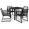 vidaXL Set da Pranzo da Giardino 5 pz in Rattan PVC Nero