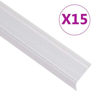 vidaXL Profili a L per Gradini 15 pz in Alluminio 90 cm Argento