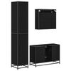 vidaXL Set di mobili per il bagno 3 pcs Rovere Nero Legno multistrato