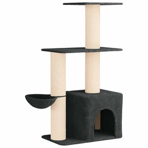 vidaXL Albero per gatti con pali per graffiare in sisal Grigio Scuro