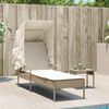 vidaXL Lettino Prendisole con Baldacchino Beige in Polyrattan