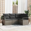 vidaXL Set di divani con cuscino 4 pcs Grigio polyrattan