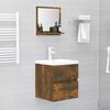vidaXL Specchio da Bagno Rovere Fumo 40x10,5x37cm in Legno Multistrato