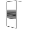 vidaXL Parete Doccia Walk in Nero 100x195 cm Vetro Trasparente ESG