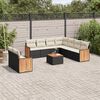 vidaXL Set Divani da Giardino 10pz con Cuscini in Polyrattan Nero