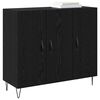 vidaXL Credenza Rovere Nero 90 x 32,5 x 80 cm Legno multistrato