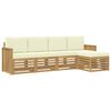 vidaXL Set di divani da esterno 5 pz Bianco e Crema Poliestere