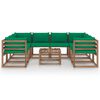 vidaXL Set Salotto da Giardino 9 pz con Cuscini Verdi
