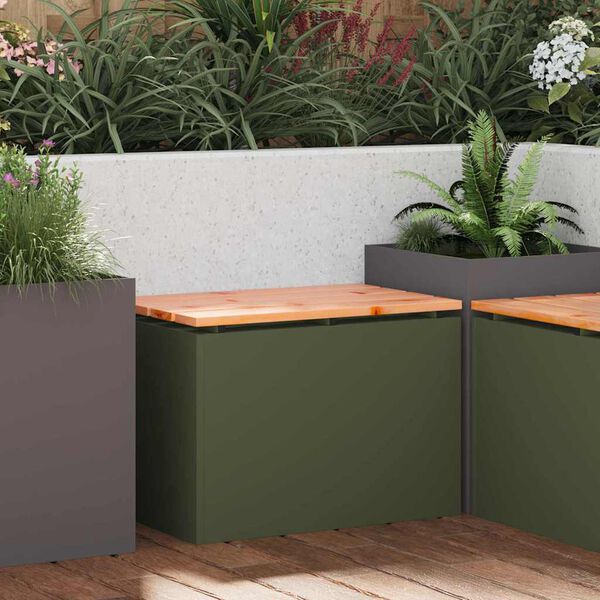 vidaXL Panchina da giardino Oliver verde 60 x 40 x 43 cm Acciaio