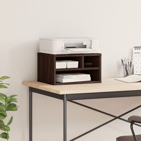 vidaXL Supporto Stampante Rovere Marrone 40x32x22,5 Legno Multistrato