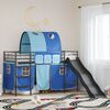 vidaXL Struttura del letto loft per bambini Nero e Blu 74,5 x 190 cm