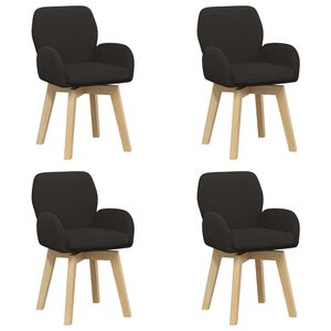vidaXL Sedie da pranzo girevoli 4 pz Boucl&eacute; Nero 54 x 58 x 87 cm
