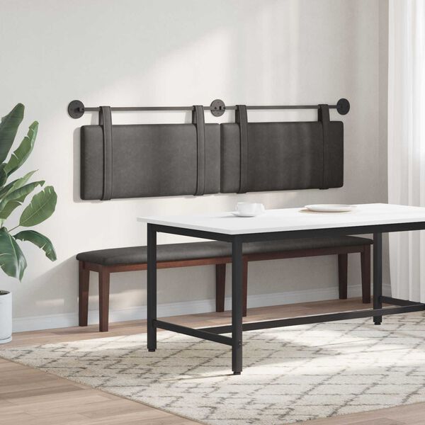 vidaXL Testata appesa Tinta unita Nero 190 x 55 x 5 cm PU Antico