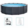 INTEX Set Piscina Fuori Terra Graphite Gray Panel 478x124 cm